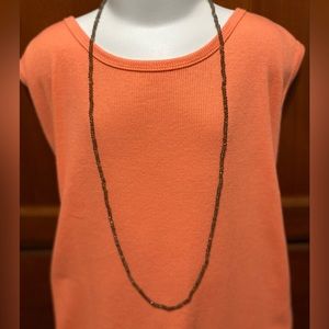 Genuine smoky topaz 30 inch bead necklace